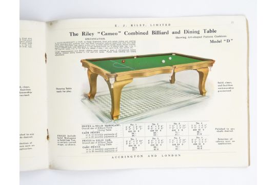 A framed sheet detailing 'The Rules of the Game of English Billiards ...