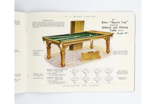 A framed sheet detailing 'The Rules of the Game of English Billiards ...