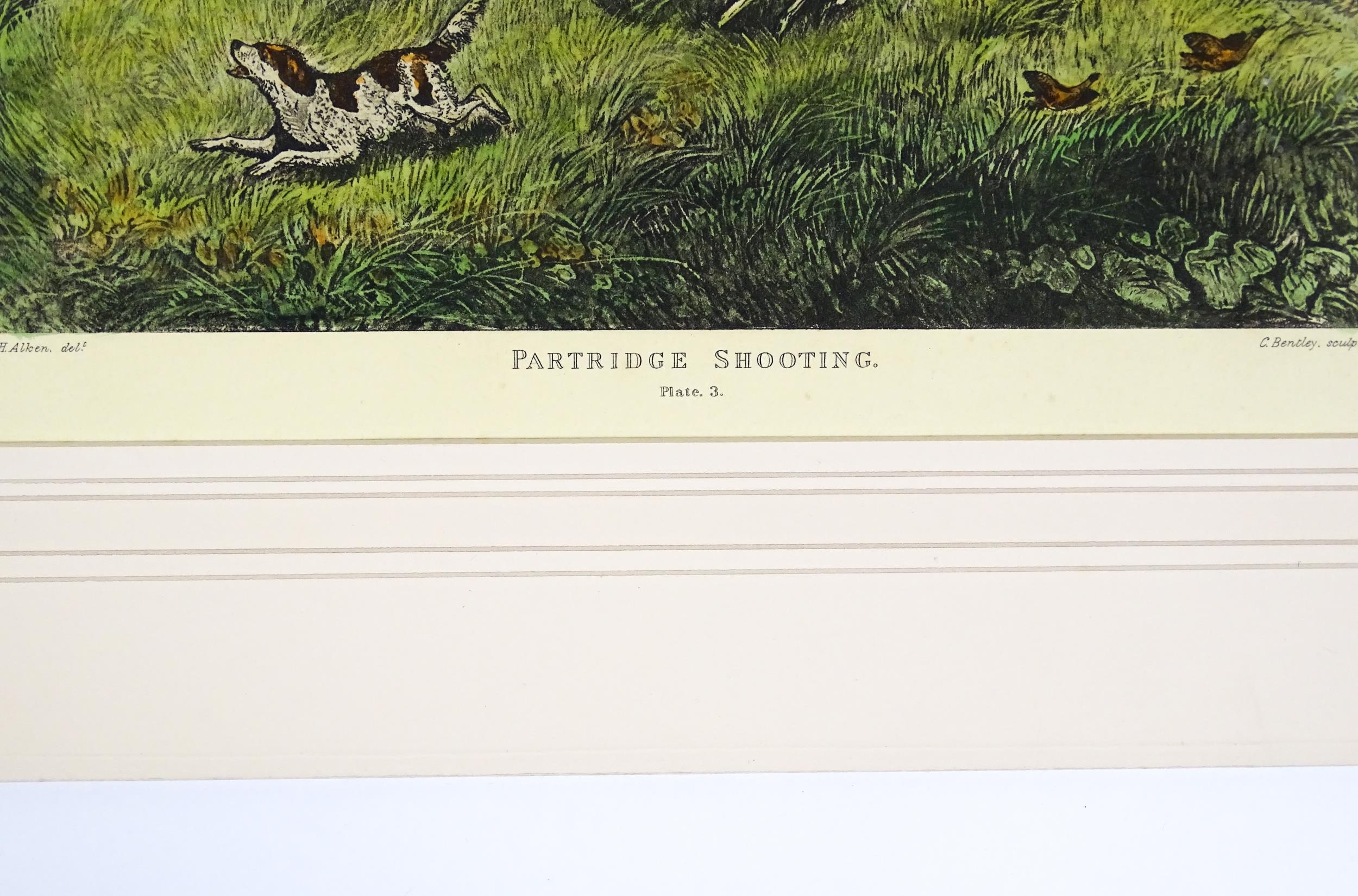 After Henry Alken, Aquatint engravings with hand colouring, Plates 1 - 4 titled Pheasant Shooting. - Image 17 of 19