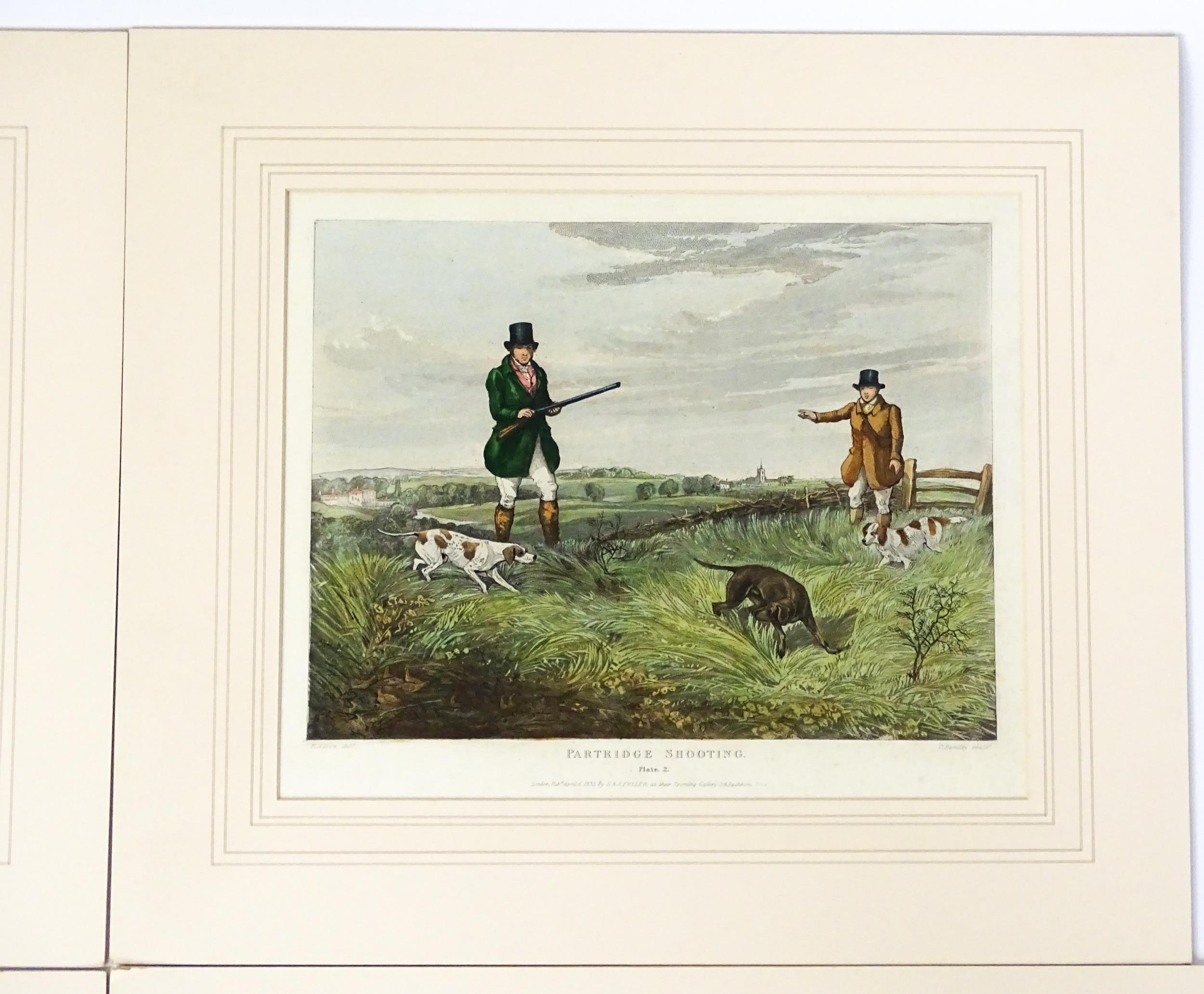After Henry Alken, Aquatint engravings with hand colouring, Plates 1 - 4 titled Pheasant Shooting. - Image 7 of 19
