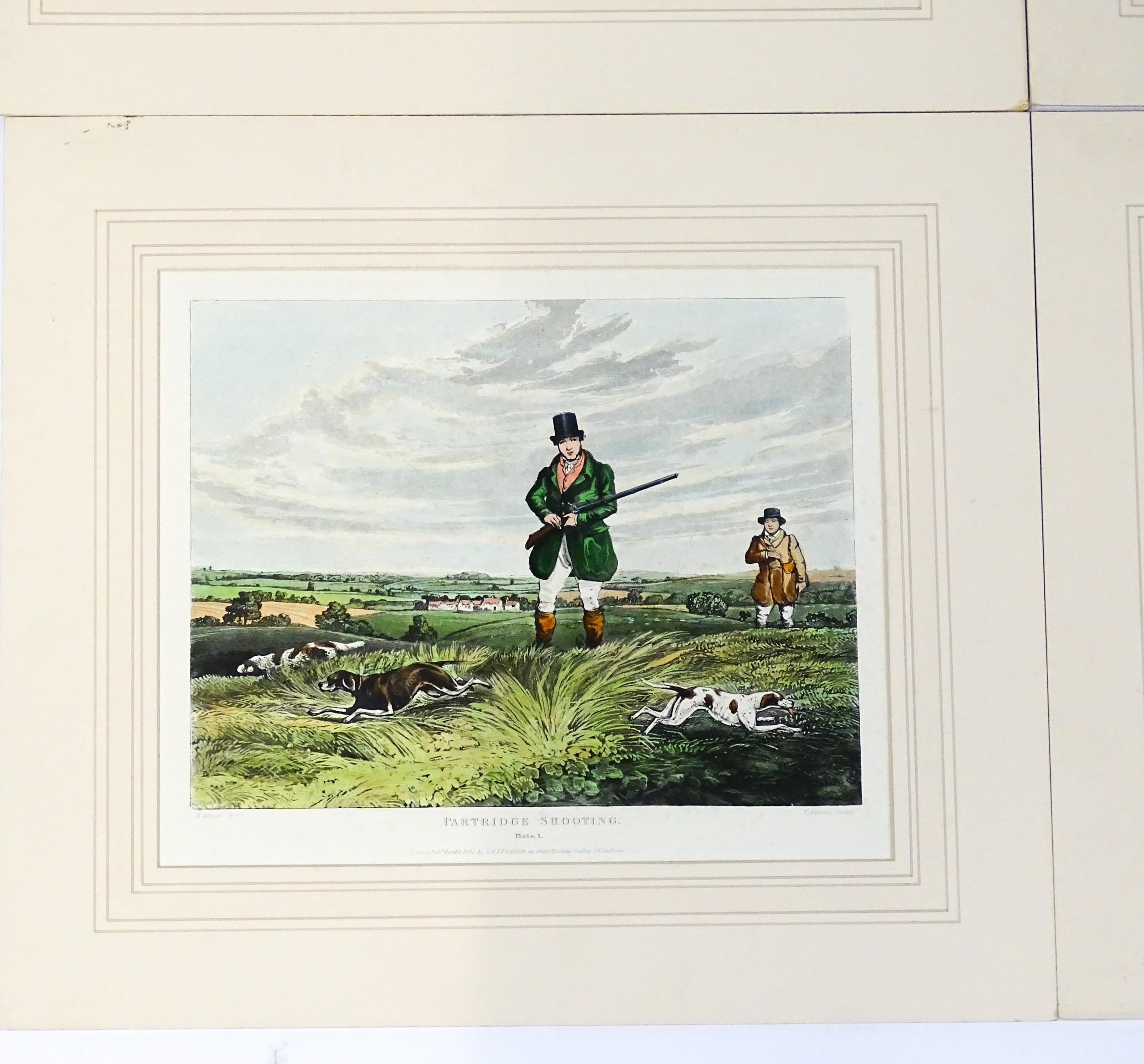 After Henry Alken, Aquatint engravings with hand colouring, Plates 1 - 4 titled Pheasant Shooting. - Image 4 of 19