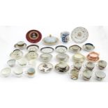 A quantity of assorted 19thC ceramics to include cups, saucers, muffin dish, etc. Makers to