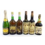 A 750ml bottle of Chanoine reserve champagne. together with a bottle of Viejisimo 1851 Brandy