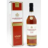 A boxed 700ml bottle of Courvoisier VSOP cognac brandy. Please Note - we do not make reference to