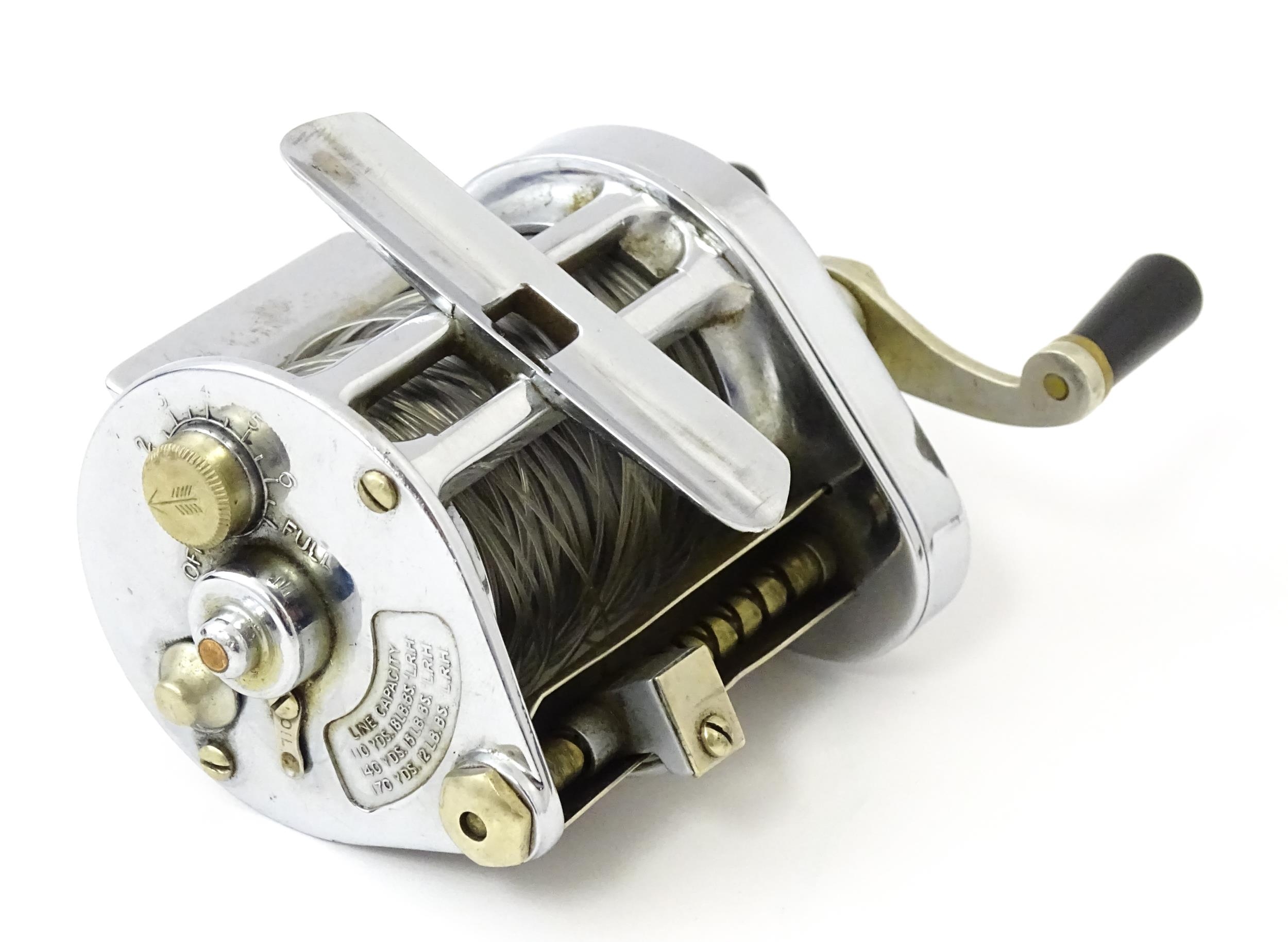 A cased mid 20thC Hardy Bros. Elarex multiplier bait-casting fishing reel. Approx 4 1/4" wide Please - Image 4 of 9