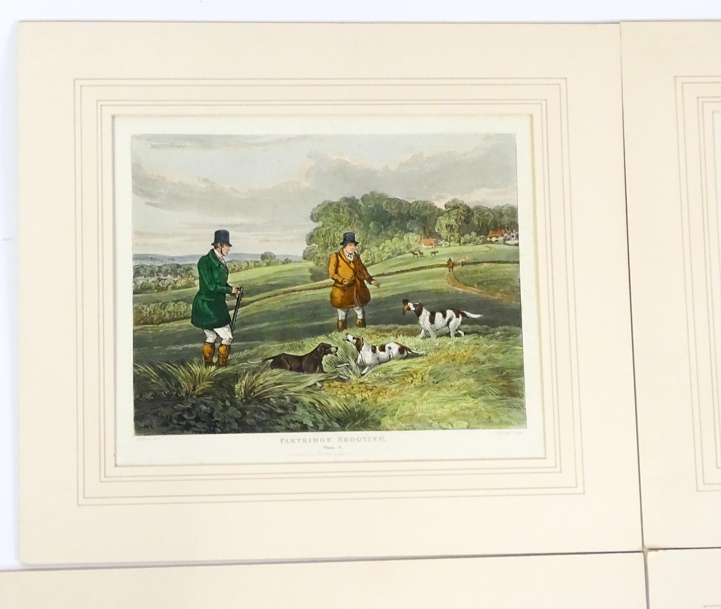 After Henry Alken, Aquatint engravings with hand colouring, Plates 1 - 4 titled Pheasant Shooting. - Image 8 of 19