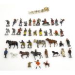 Toys: A quantity of assorted cast soldiers and figures to include Zulu Warriors, Cowboy, Native