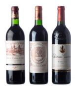 BORDEAUX - Lot de trois bouteilles de Bordeaux rouge de 75 cl