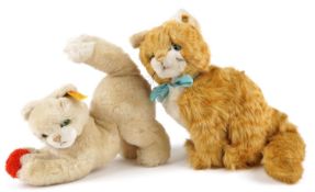 Two late 20th century Steiff stuffed toy cats.