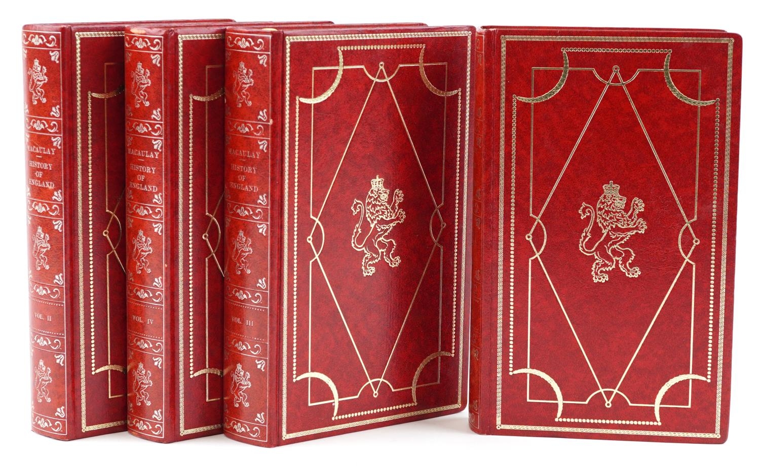 A History of England by Lord Macaulay published by Heron Books 1967, four volumes, red leather