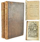 IRISH HISTORY. 1689-1690 HIBERNIA ANGLICANA: OR, THE HISTORY OF IRELAND 2 VOLS