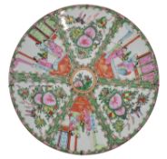LARGE EARLY 20TH CENTURY CANTON FAMILLE ROSE FIGURINE CHARGER 民国广彩人物大盘
