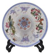 A 20TH CENTURY EGGSHELL PORCELAIN 'LOTUS & BUTTERFLIES' BOW 民国薄瓷莲花蝴蝶碗