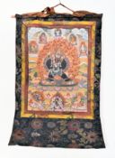 20TH CENTURY TIBETAN THANGKA DEPICTING MAHAKALA 二十世纪大黑天像唐卡