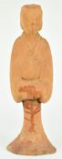 HAN POTTERY FIGURINE OF AN ATTENDANT 漢 陶女立俑