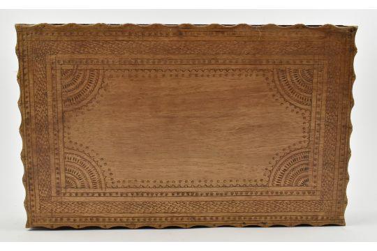 20TH CENTURY WOODEN CARVED BOX 二十世纪木刻双层盒子 - Image 6 of 6