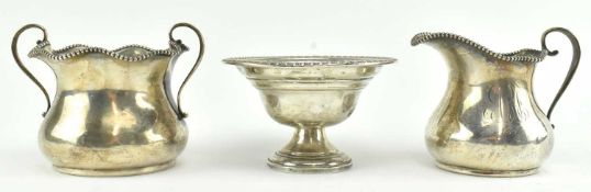 19TH CENTURY AMERICAN SILVER CREAMER & SUGAR BOWL
