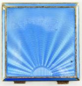 GEORGE V ENAMELLED HALLMARKED SILVER COMPACT CASE
