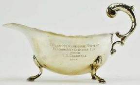 GEORGE V INDIA HALLMARKED SILVER GRAVY BOAT