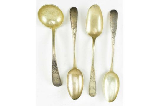 FOUR PIECES OF 19TH CENTURY AMERICAN 925 SILVER FLATWARE - Image 1 of 7