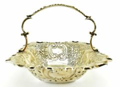 VICTORIAN HALLMARKED SILVER HANDLED BASKET