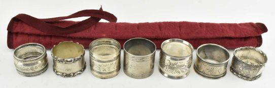 COLLECTION OF 19TH/20TH CENTURY AMERICAN STERLING SILVER NAPKIN RINGS
