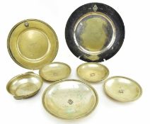 COLLECTION OF SEVEN C.C. HERMANN COPENHAGEN DENMARK SILVER PLATES & DISH