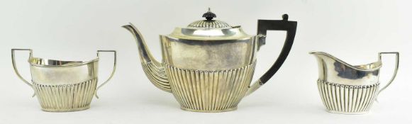 THREE-PIECE GEORGE V HALLMARKED SILVER TEA SERVICE