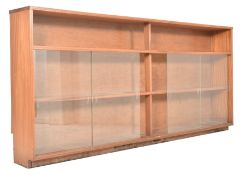 LARGE BRITISH MODERN DESIGN MID CENTURY TEAK & GLASS BOOKCASE CABINET