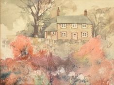 MICHAEL MORGAN (1928-2014) - FARMHOUSE WITH BERBERIS - 1988