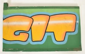 FAIRGROUND PAINTED WOODEN SIGN READING GIT