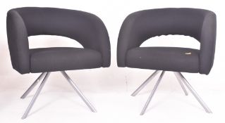 BOSS DESIGN - PAIR OF VINTAGE BLACK OFFICE ARMCHAIRS