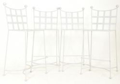 ATTR. MARIO PAPPERZINI X SALTERINI - FOUR METAL HIGH BAR STOOLS SEATS
