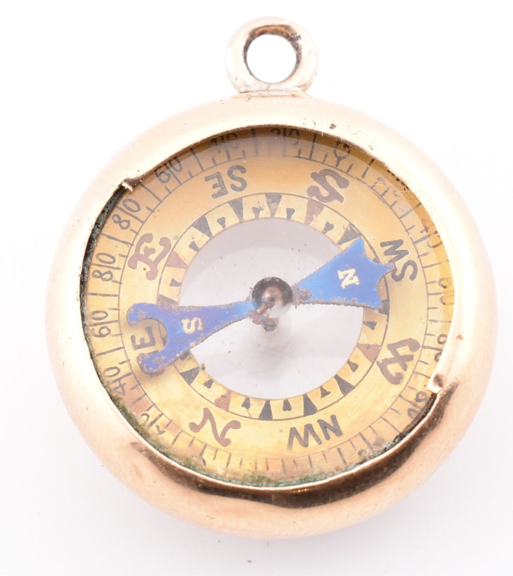 GOLD DUAL COMPASS & BAROMETER PENDANT