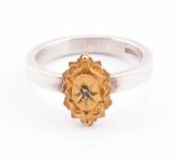 ARTISANAL 15CT GOLD & SILVER RING