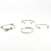COLLECTION OF SILVER & GEM SET BANGLES & BRACELETS