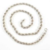 SILVER TWISTED ROPE CHAIN NECKLACE