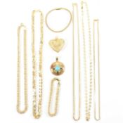 COLLECTION OF YELLOW TONE METAL ON SILVER JEWELLERY