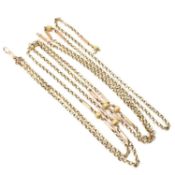 19TH CENTURY GOLD LONG GUARD MUFF CHAIN