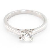 LEO DIAMOND 950 PLATINUM & DIAMOND SOLITAIRE RING