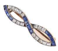 EARLY 20TH CENTURY SAPPHIRE & DIAMOND BROOCH PIN