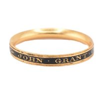 GEORGIAN GOLD MOURNING BAND RING