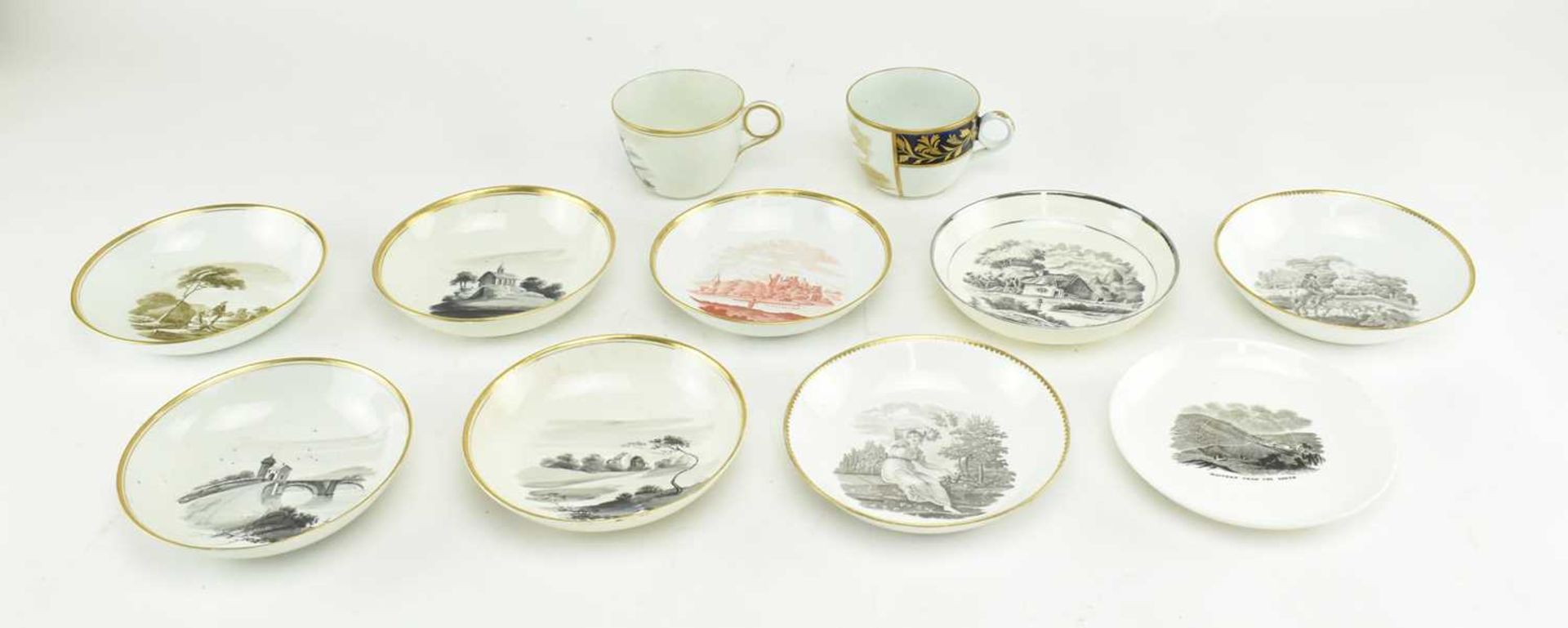 COLLECTION OF REGENCY & VICTORIAN TOPOGRAPHICAL SAUCERS