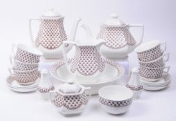 ADAMS - MID CENTURY IRONSTONE SHARON PATTERNED TEA SERVICE PIECES