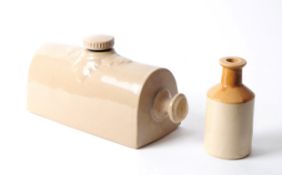 EARLY 20TH CENTURY STONEWARE HOT WATER BOTTLE