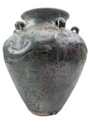 MING DYNASTY GREEN GLAZED TRADESCANT JAR 明 六系绿釉龙纹罐