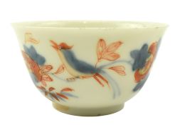 QING KANGXI IMARI PATTERN TEACUP & A SAUCER 康熙青花矾红描金茶杯和小蝶两件