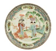 QING DYNASTY FAMILLE ROSE 'FIGURINE' CHARGER 清 粉彩人物故事盘