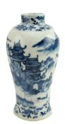 QING DYNASTY KANGXI BLUE AND WHITE PORCELAIN VASE 清 康熙 青花山水瓶