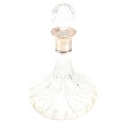 HALLMARKED SILVER MOUNTED COLLAR SHIPS DECANTER